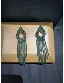 Green strass earrings