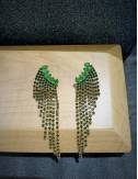 Earrings with green...