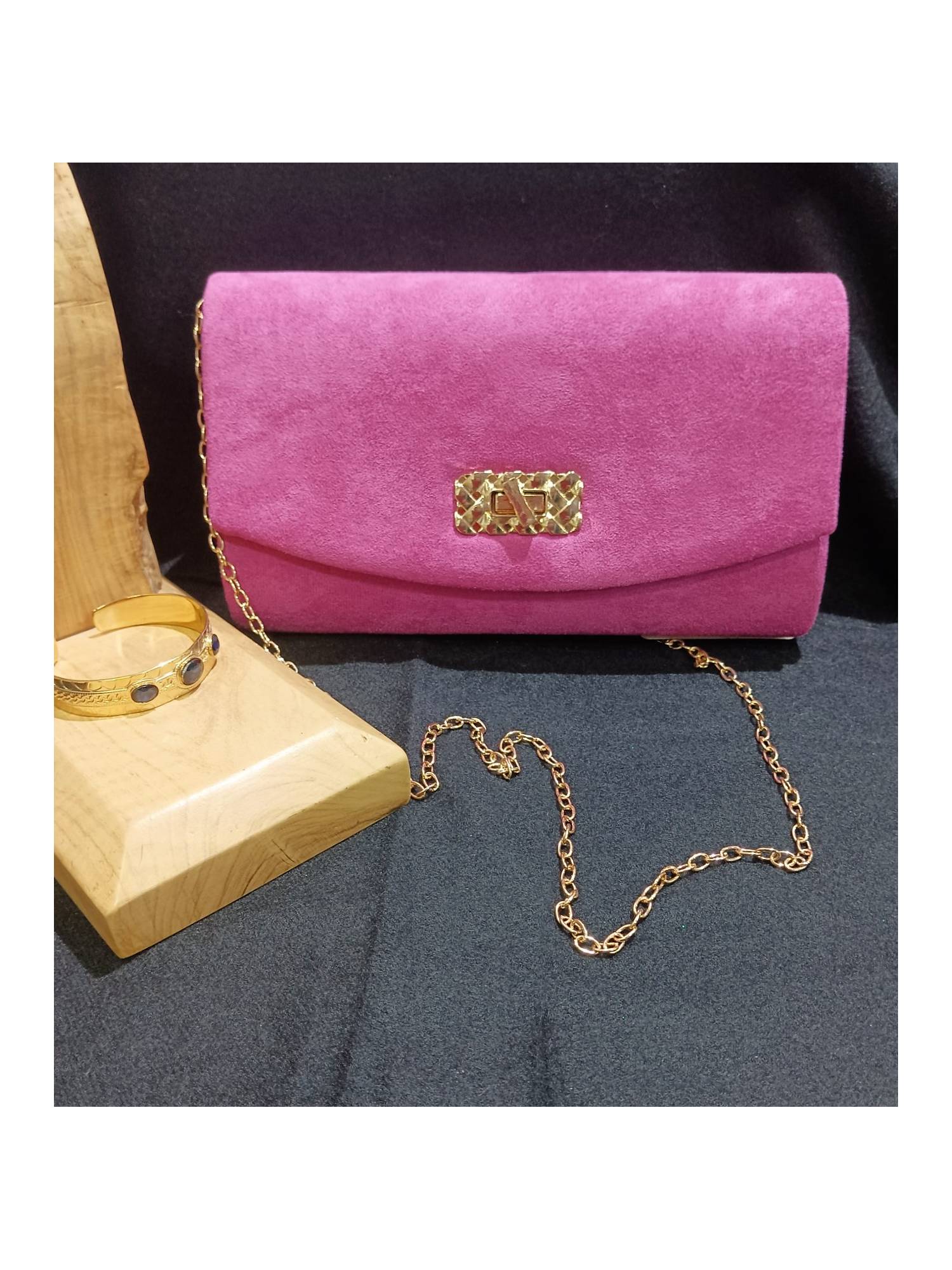 Fuchsia pink outlet clutch